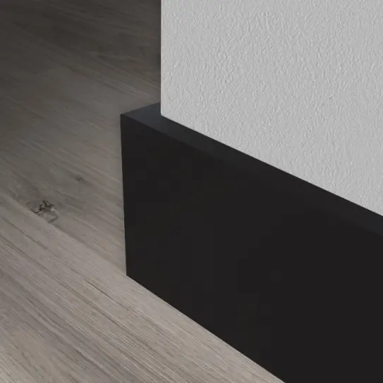 MDF Plinten - S1258 - 12 mm x 58 mm x 280 cm - Y76 MATTE BLACK