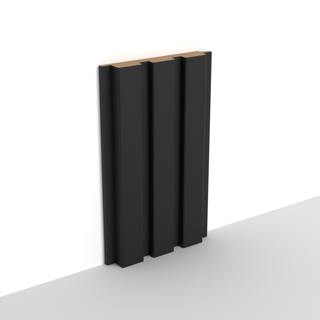 MDF - WP04A - Wall Panel - 18 mm - 12.6 x 280 cm - Y76 MATTE BLACK