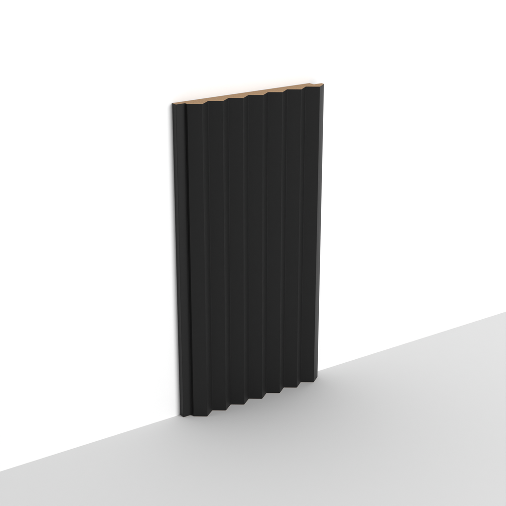 MDF - WP10 - Wall Panel - 12 mm - 12.6 x 280 cm - Y76 MATTE BLACK
