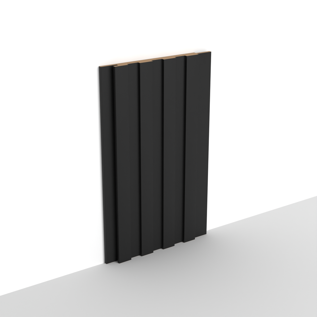MDF - WP12 - Wall Panel - 12 mm - 15.7 x 280 cm - Y76 MATTE BLACK